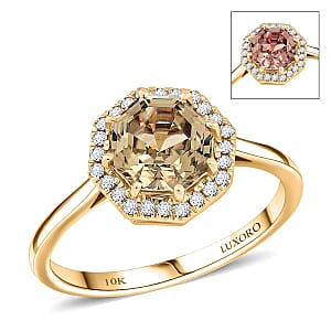Certified & Appraised Luxoro AAA Turkizite and G-H I2 Diamond 2.60 ctw Ring in 10K Yellow Gold (Size 10.0)