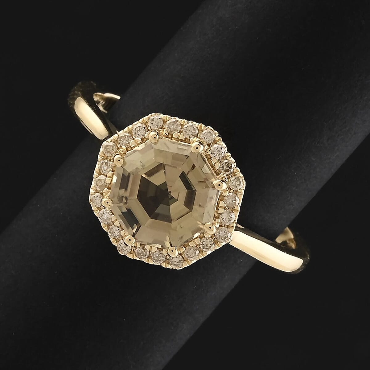 Certified & Appraised Luxoro AAA Turkizite and G-H I2 Diamond 2.60 ctw Ring in 10K Yellow Gold (Size 10.0) image number 1