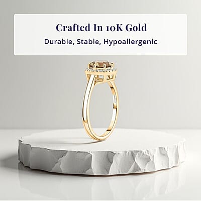 Certified & Appraised Luxoro AAA Turkizite and G-H I2 Diamond 2.60 ctw Ring in 10K Yellow Gold (Size 5.0)