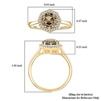 Certified & Appraised Luxoro AAA Turkizite and G-H I2 Diamond 2.60 ctw Ring in 10K Yellow Gold (Size 5.0)