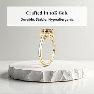 Certified & Appraised Luxoro AAA Turkizite and G-H I2 Diamond 2.60 ctw Ring in 10K Yellow Gold (Size 7.0)