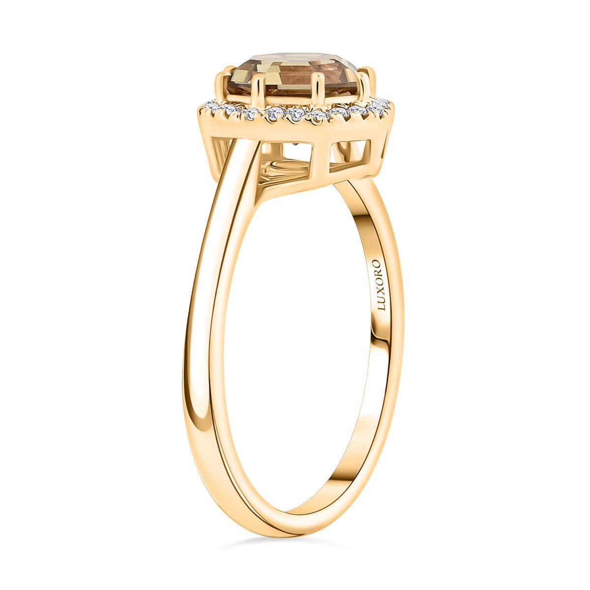 Certified & Appraised Luxoro AAA Turkizite and G-H I2 Diamond 2.60 ctw Ring in 10K Yellow Gold (Size 8.0) image number 3
