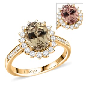 Certified & Appraised Luxoro AAA Turkizite and G-H I2 Diamond 2.50 ctw Ring in 10K Yellow Gold (Size 10.0)