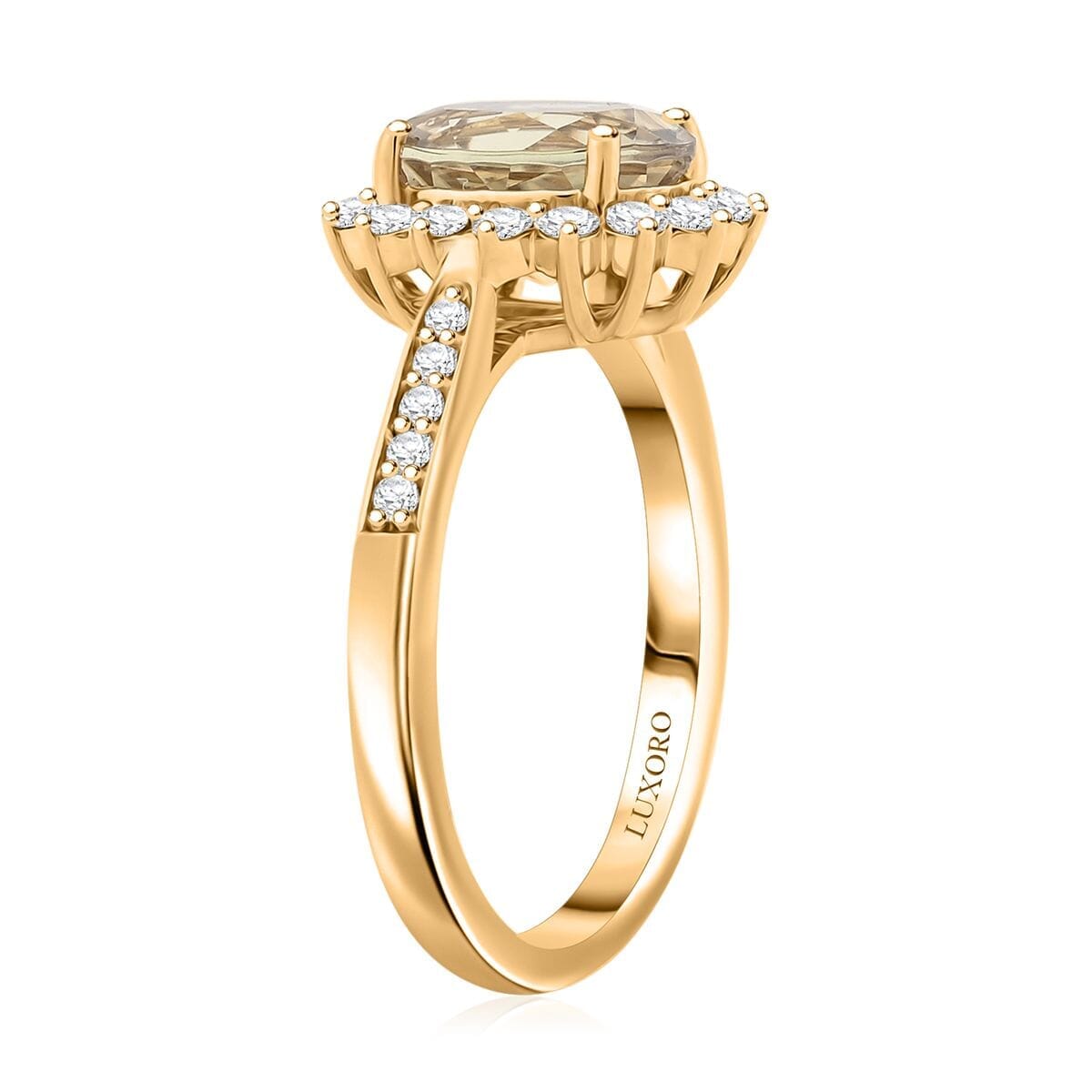 Certified & Appraised Luxoro 10K Yellow Gold AAA Turkizite, Diamond (G-H, I2) (0.42 cts) Ring (Size 9.0) 2.50 ctw image number 3