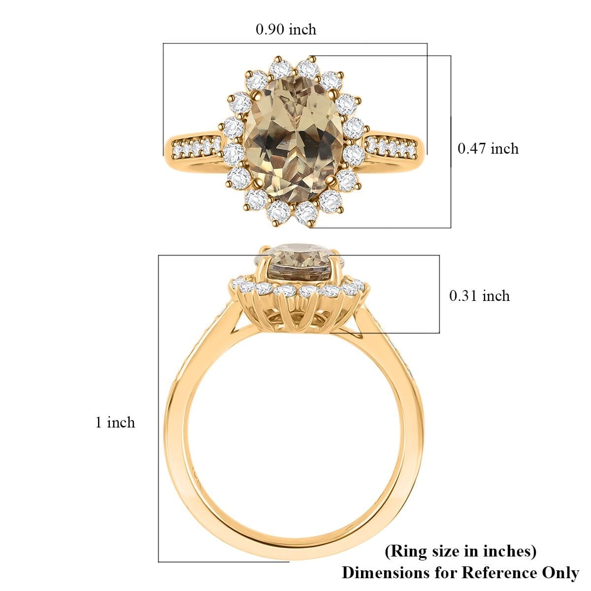 Certified & Appraised Luxoro 10K Yellow Gold AAA Turkizite, Diamond (G-H, I2) (0.42 cts) Ring (Size 9.0) 2.50 ctw image number 5