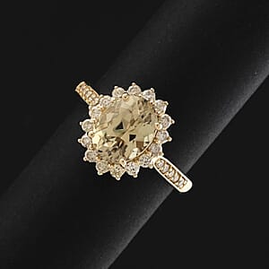Luxoro 10K Yellow Gold AAA Turkizite, Diamond (G-H, I2) (0.42 cts) Ring (Size 11.0) 2.50 ctw
