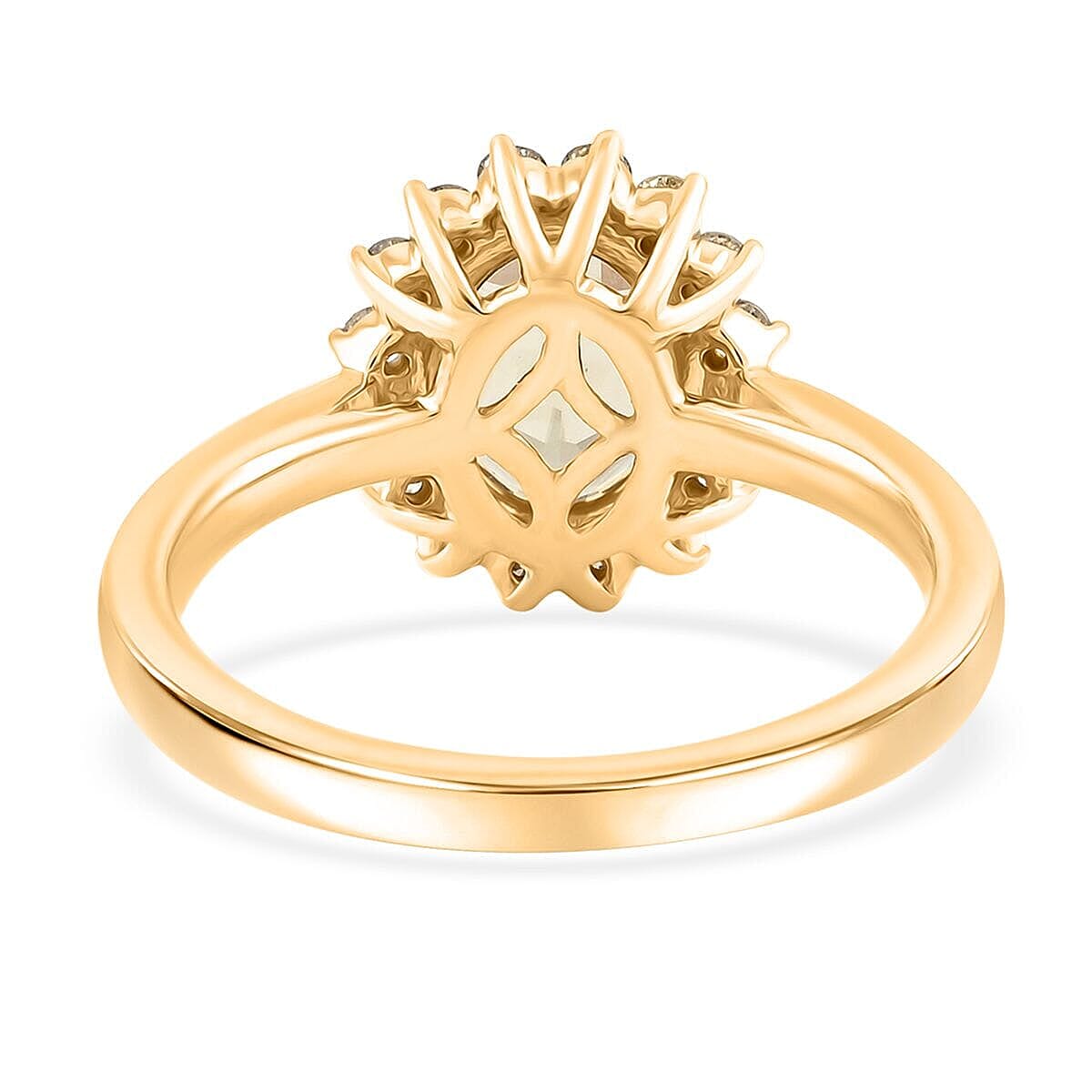 Luxoro 10K Yellow Gold AAA Turkizite, Diamond (G-H, I2) (0.42 cts) Ring (Size 11.0) 2.50 ctw image number 4