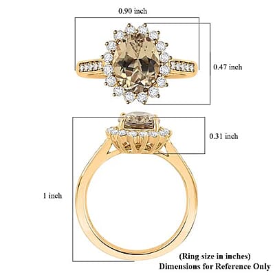 Certified & Appraised Luxoro 10K Yellow Gold AAA Turkizite, Diamond (G-H, I2) (0.42 cts) Ring (Size 11.0) 2.50 ctw