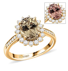 Luxoro 10K Yellow Gold AAA Turkizite, Diamond (G-H, I2) (0.42 cts) Ring (Size 5.0) 2.50 ctw