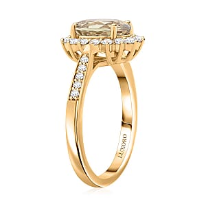 Certified & Appraised Luxoro AAA Turkizite and G-H I2 Diamond 2.50 ctw Ring in 10K Yellow Gold (Size 8.0)