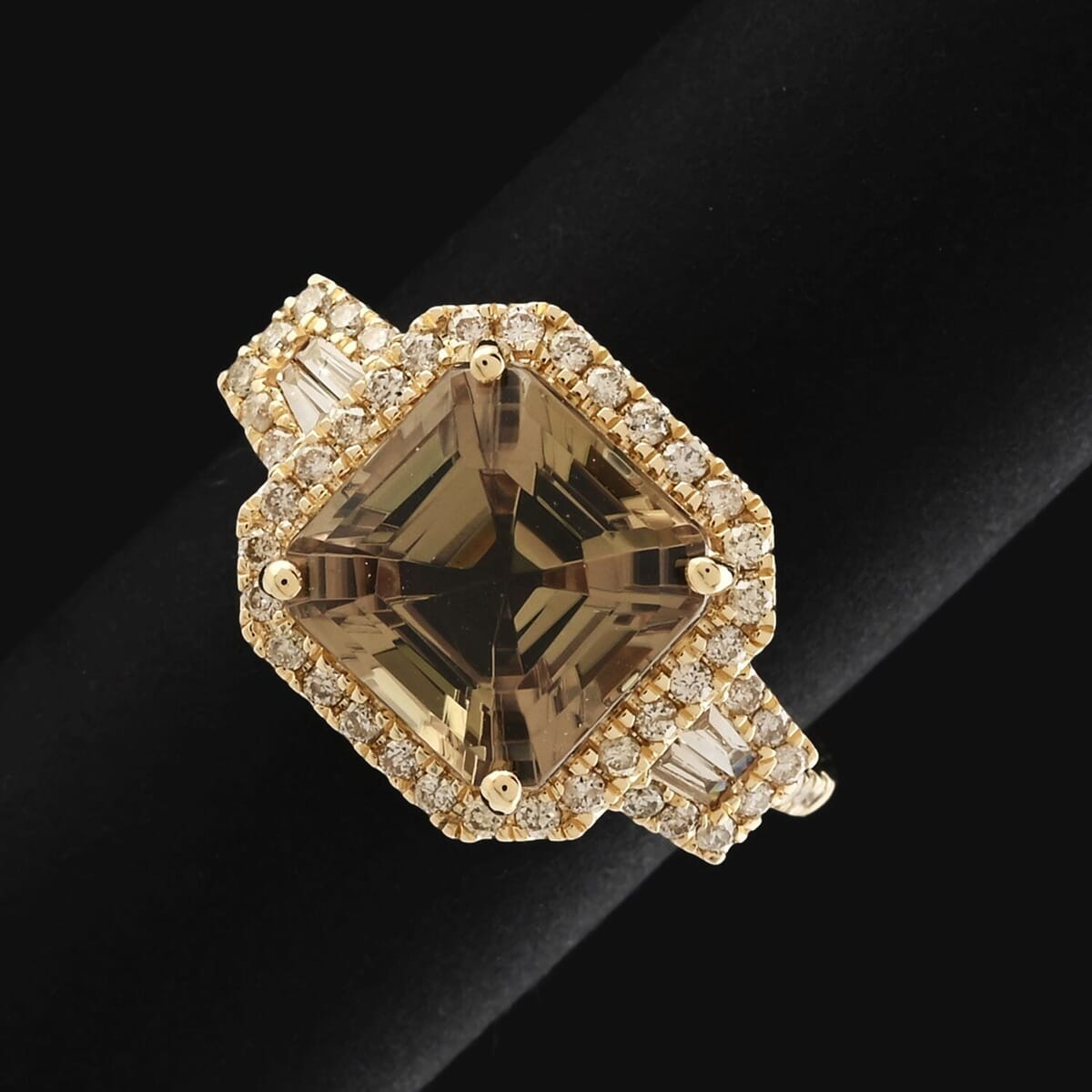 Certified & Appraised Luxoro AAA Turkizite, Diamond G-H I2 5.00 ctw Ring in 14K Yellow Gold (Size 10.0) image number 1