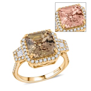 Certified & Appraised Luxoro AAA Turkizite, Diamond G-H I2 5.00 ctw Ring in 14K Yellow Gold (Size 7.0)
