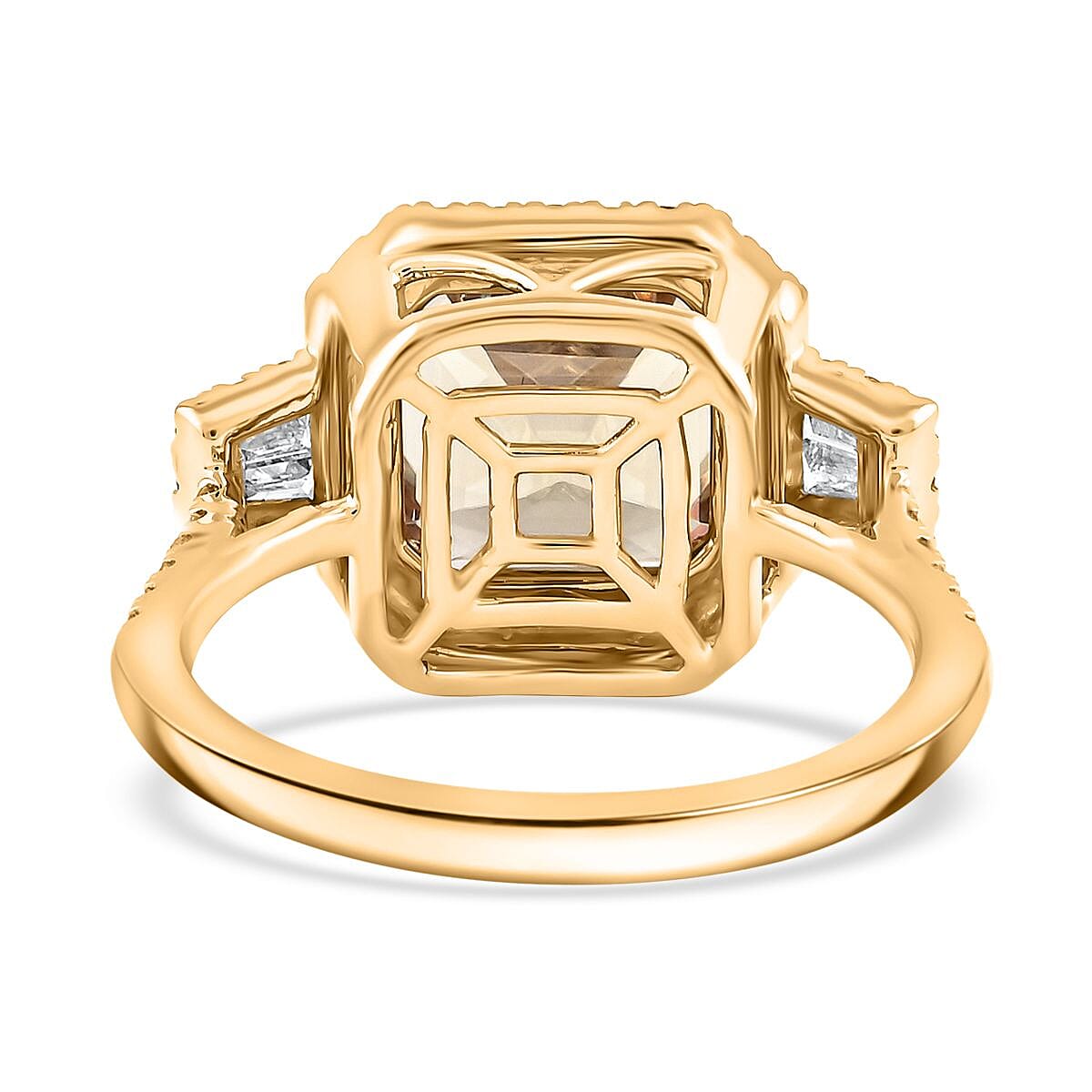 Certified & Appraised Luxoro AAA Turkizite, Diamond G-H I2 5.00 ctw Ring in 14K Yellow Gold (Size 9.0) image number 4