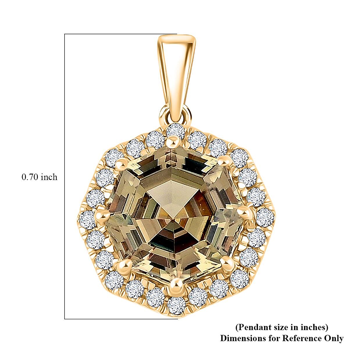 Certified & Appraised Luxoro AAA Turkizite and G-H I2 Diamond 2.60 ctw Pendant Necklace 18 Inches in 10K Yellow Gold