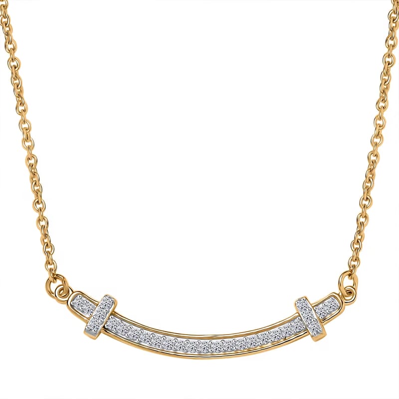 Luxuriant Lab Grown Diamond SI 0.30 ctw Necklace in 18K Vermeil Yellow Gold Over Sterling Silver 18 Inches