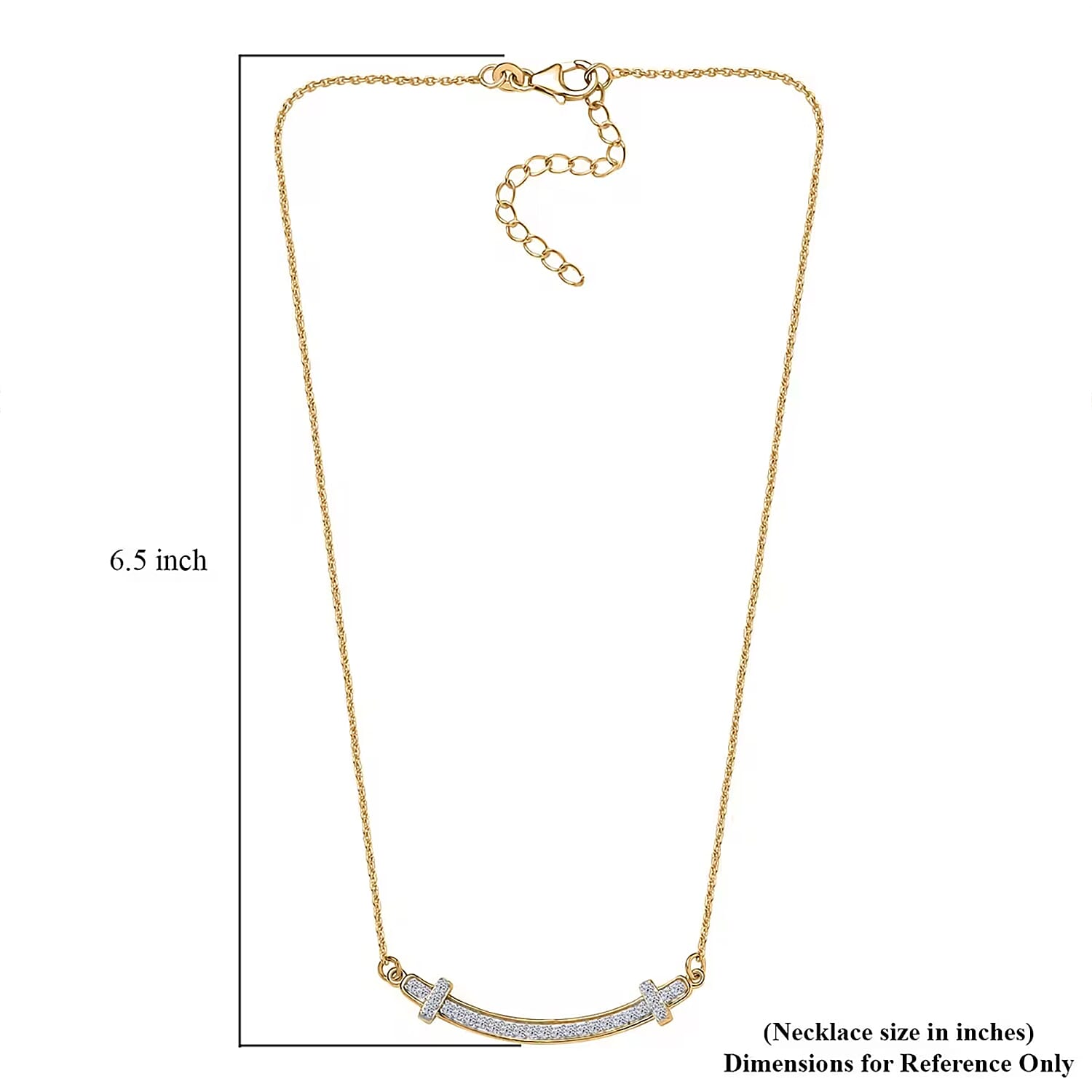 Luxuriant Lab Grown Diamond SI 0.30 ctw Necklace in 18K Vermeil Yellow Gold Over Sterling Silver 18 Inches 