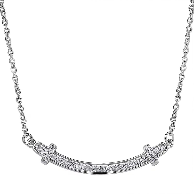 Luxuriant Lab Grown Diamond SI 0.30 ctw Necklace in Rhodium Over Sterling Silver 18-20 Inches