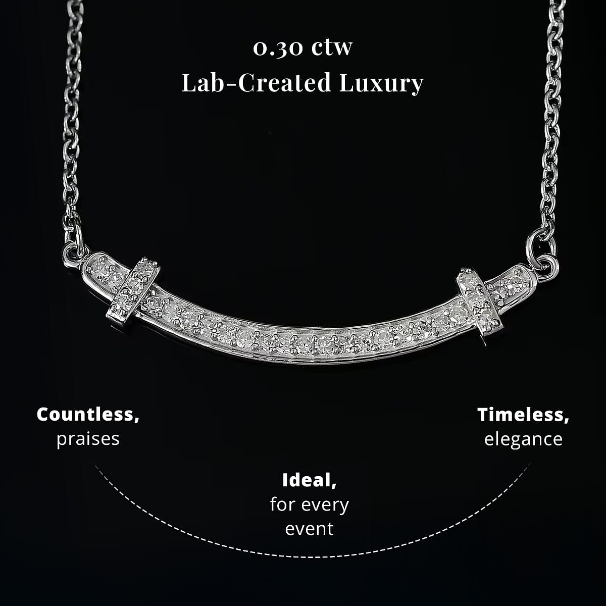 Luxuriant Lab Grown Diamond SI 0.30 ctw Necklace in Rhodium Over Sterling Silver 18-20 Inches image number 2