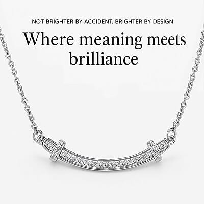 Luxuriant Lab Grown Diamond SI 0.30 ctw Necklace in Rhodium Over Sterling Silver 18-20 Inches