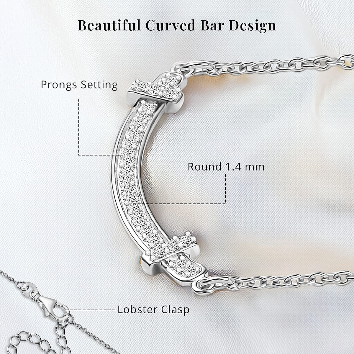 Luxuriant Lab Grown Diamond SI 0.30 ctw Necklace in Rhodium Over Sterling Silver 18-20 Inches image number 5