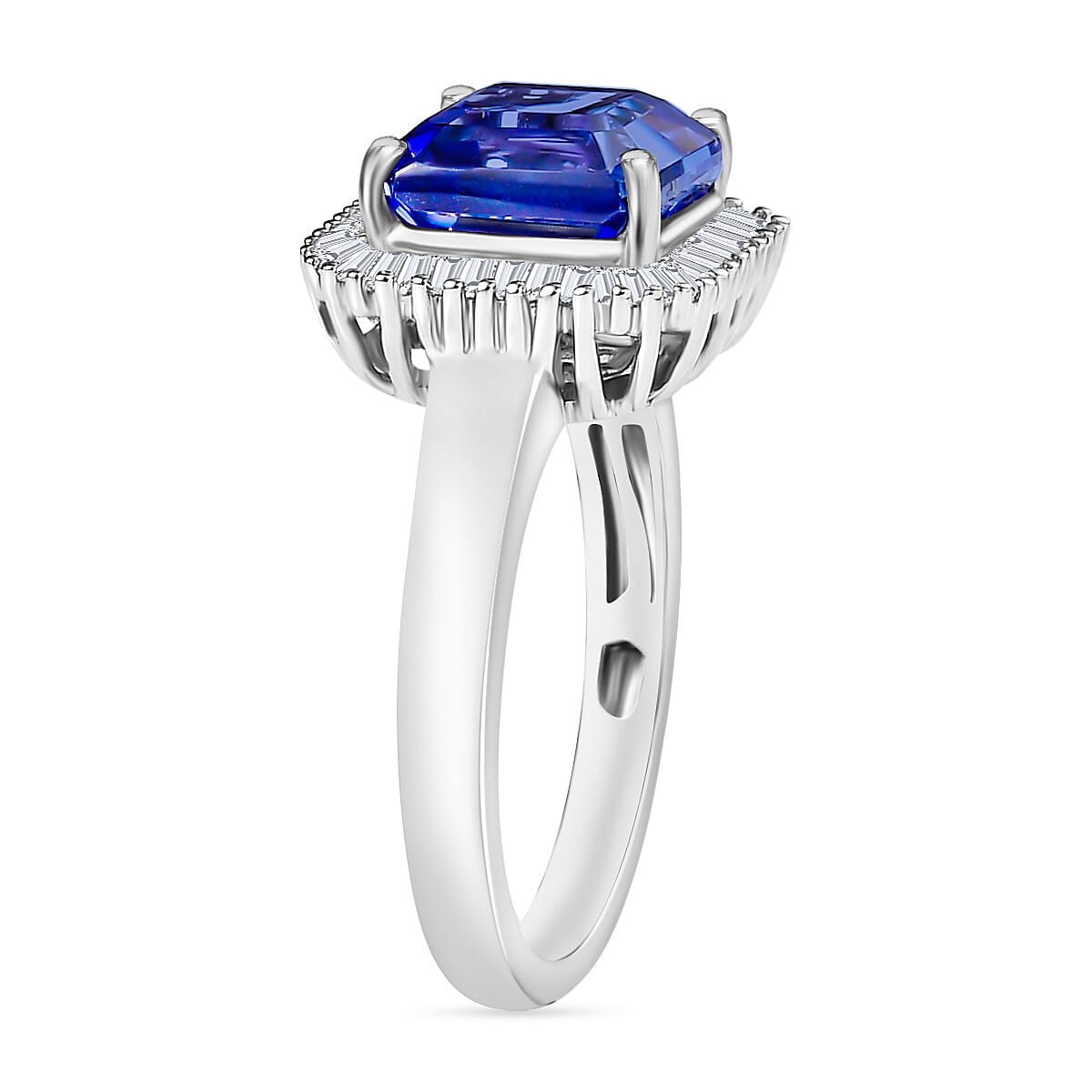 Luxoro Premium Tanzanite and G-H I2 Diamond 2.85 ctw Ring in 14K White Gold (Size 6.0) (Del. in 10-12 Days) image number 2
