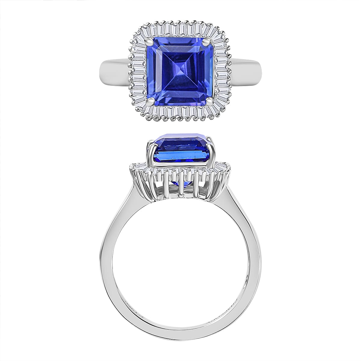 Luxoro Premium Tanzanite and G-H I2 Diamond 2.85 ctw Ring in 14K White Gold (Size 6.0) (Del. in 10-12 Days) image number 3