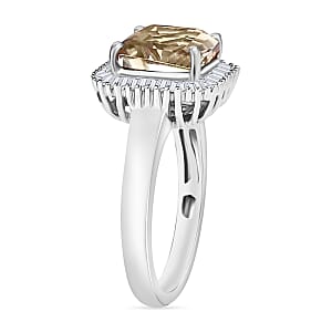 Luxoro Premium Turkizite and G-H I2 Diamond 2.85 ctw Ring 14K White Gold (Size 10.0) (Del. in 10-12 Days)