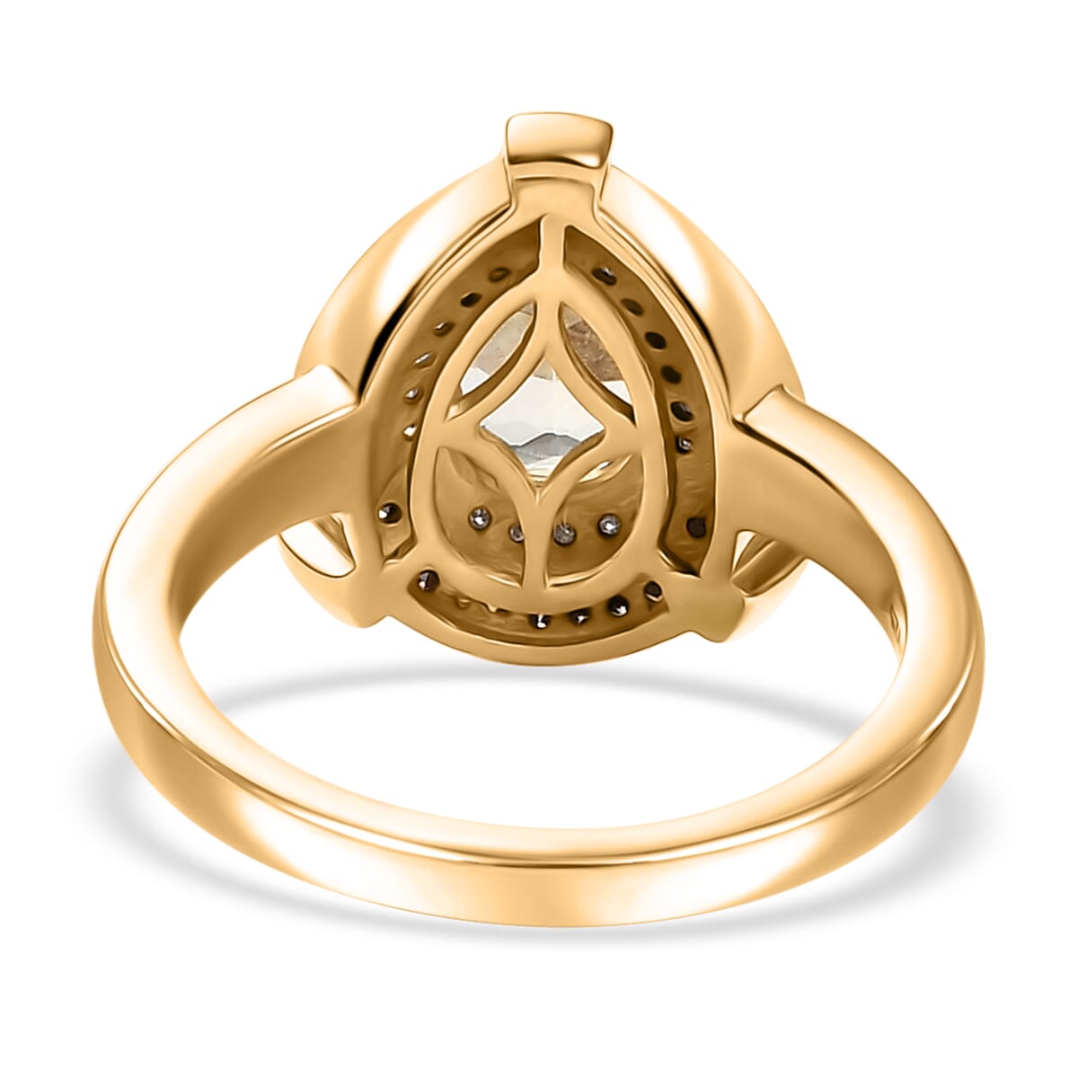 D'Joy AAA Turkizite, Natural Champagne and White Diamond 1.50 ctw Ring in 18K Vermeil Yellow Gold Over Sterling Silver (Size 10.0) image number 4
