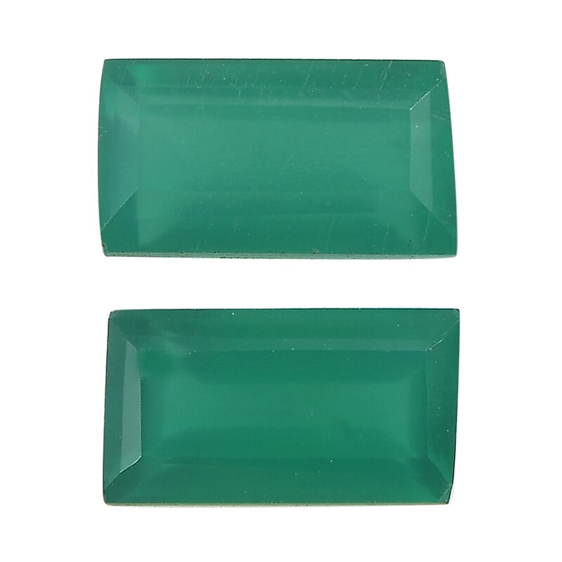 Green Onyx Set of 2 (Bgt 8x4 mm) 1.74 ctw Loose Gemstone