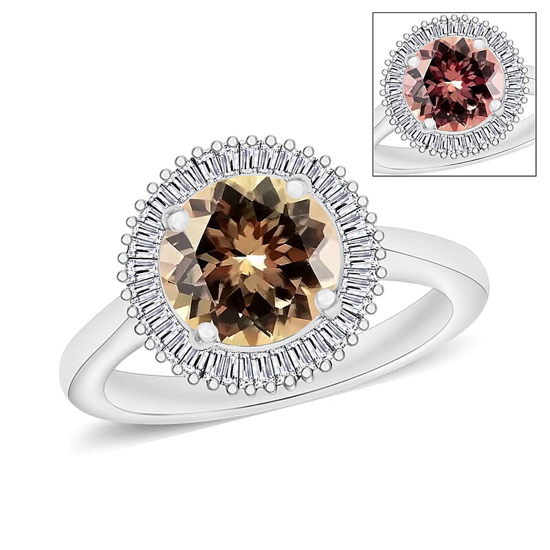 Luxoro Premium Turkizite and G-H I2 Diamond 2.50 ctw Ring in 14 White Gold (Size 10.0) 4.9 Grams