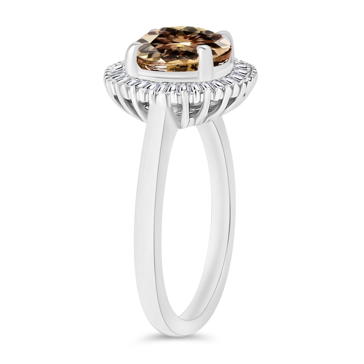 Luxoro Premium Turkizite and G-H I2 Diamond 2.50 ctw Ring in 14 White Gold (Size 10.0) image number 2