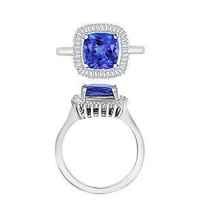 Luxoro Premium Tanzanite and Diamond G-H I2 Ring in 14K White Gold (Size 10.0) 2.85 ctw