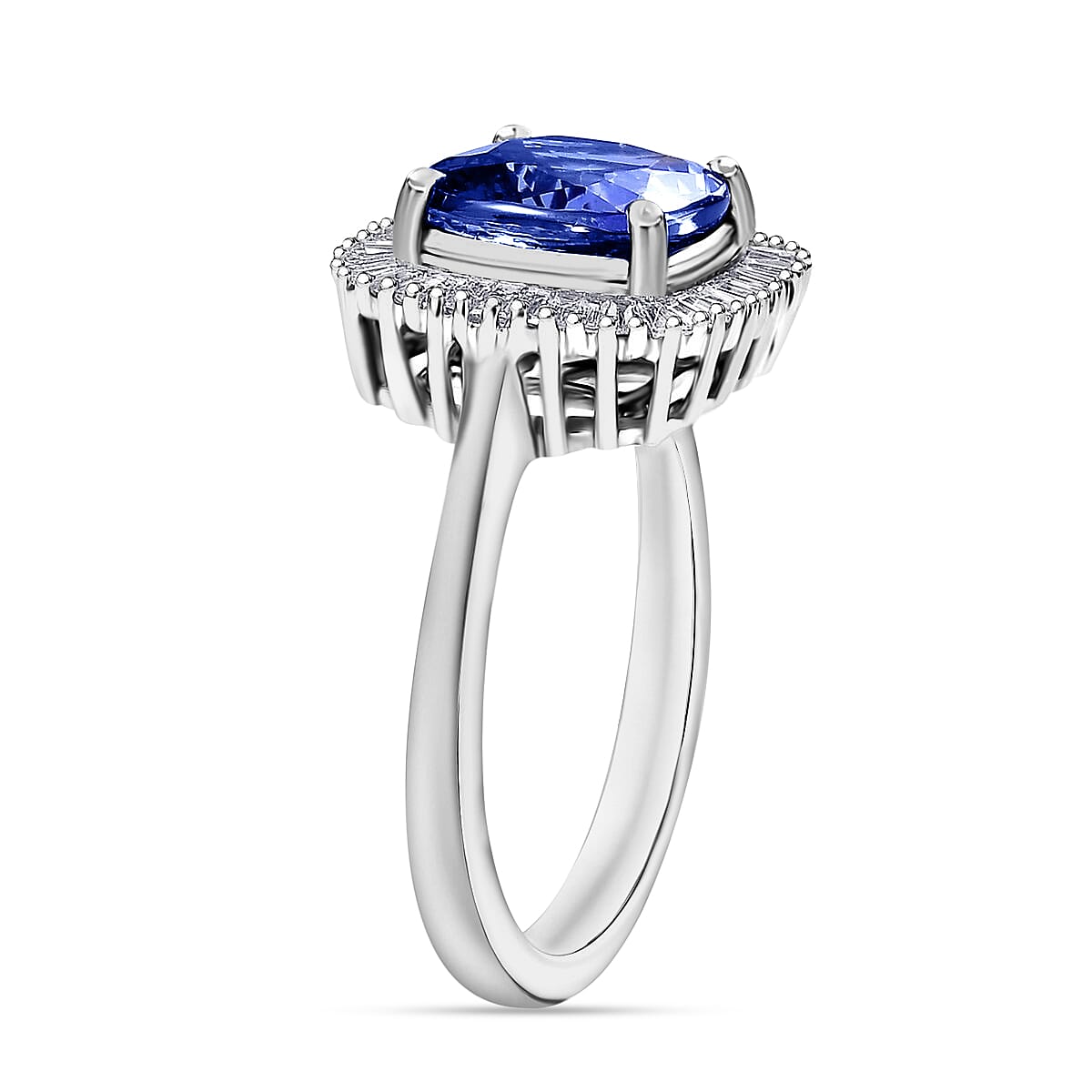 Luxoro Premium Tanzanite and G-H I2 Diamond 2.85 ctw Ring in 14K White Gold (Size 7.5) (Del. in 10-12 Days) image number 2