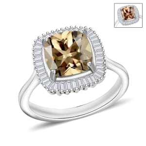 Luxoro Premium Turkizite and G-H I2 Diamond 2.85 ctw Ring in 14K White Gold (Size 10.0)