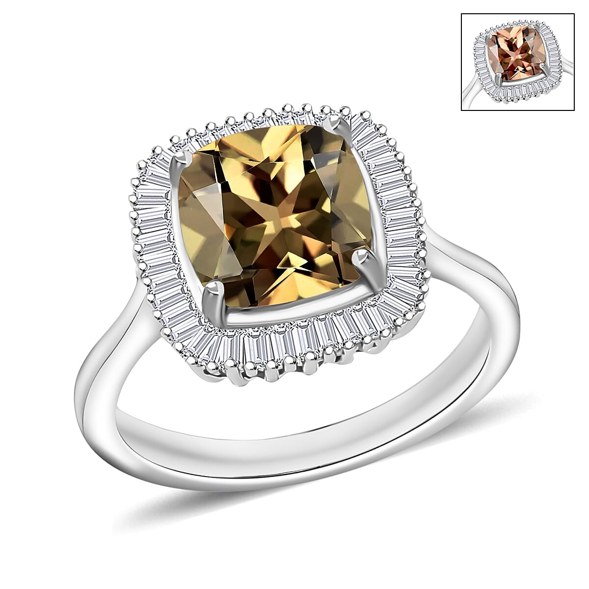 Rhapsody AAAA Turkizite and E-F VS2 Diamond 2.85 ctw Ring in 950 Platinum (Size 10.0) image number 0