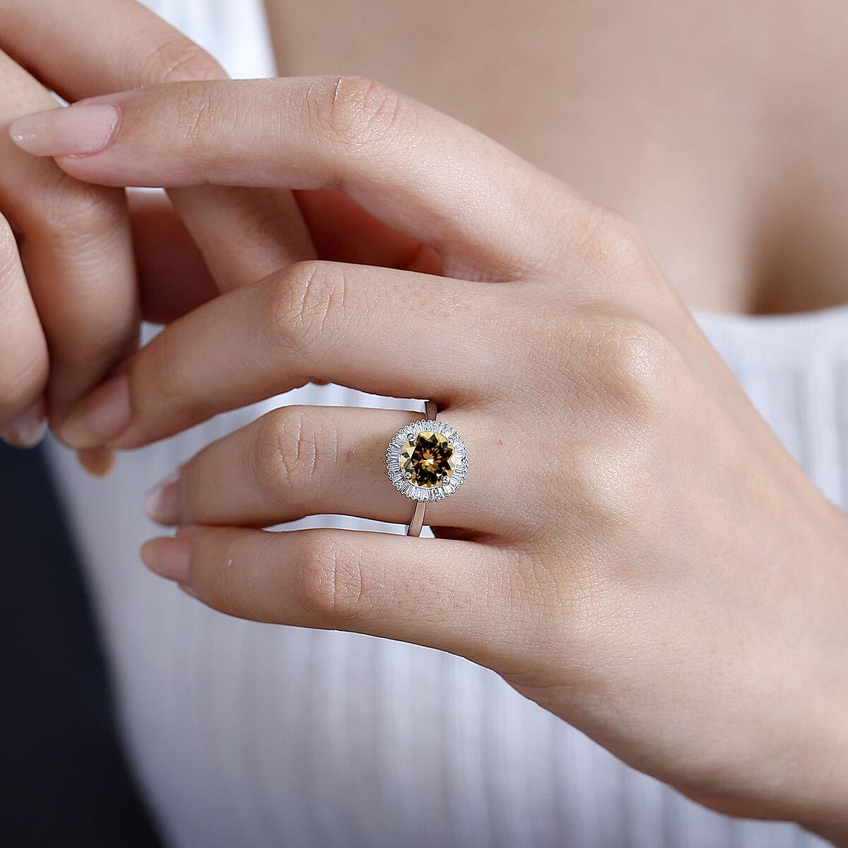 Rhapsody AAAA Turkizite and E-F VS2 Diamond 2.50 ctw Ring in 950 Platinum (Size 10.0) image number 1