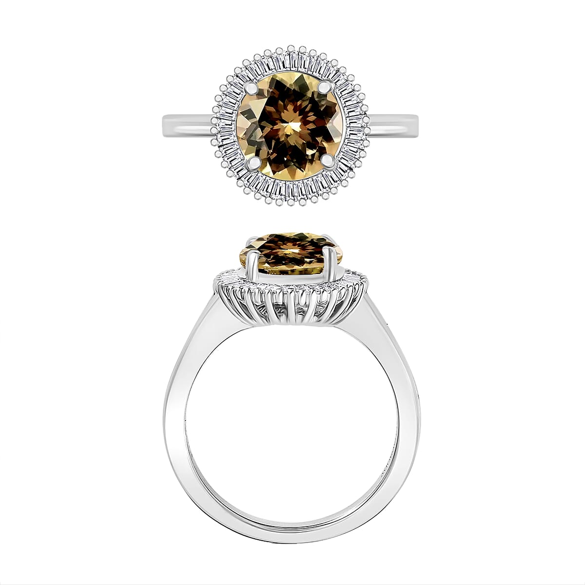 Rhapsody AAAA Turkizite and E-F VS2 Diamond 2.50 ctw Ring in 950 Platinum (Size 10.0) image number 3