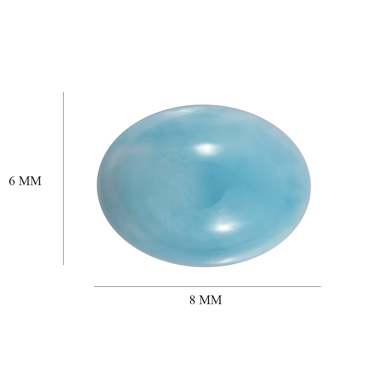 AA Larimar (Ovl 8x6 mm) 1.37 ctw Loose Gemstone