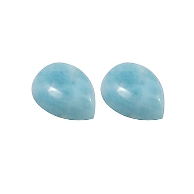 AA Larimar Set of 2 (Pear 6x4 mm) 0.90 ctw Loose Gemstone