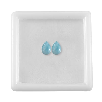 AA Larimar Set of 2 (Pear 6x4 mm) 0.90 ctw Loose Gemstone