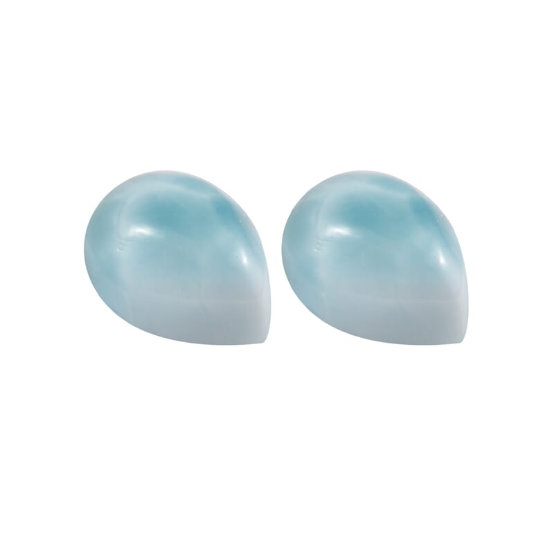 Larimar Set of 2 (Pear 7x5 mm) 1.62 ctw Loose Gemstone