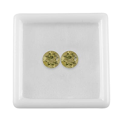 Lemon Quartz Set of 2 (Rnd 7 mm) 1.88 ctw Loose Gemstone