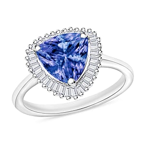 Luxoro Premium Tanzanite and G-H I2 Diamond 2.50 ctw Ring 14K White Gold (Size 10.0)