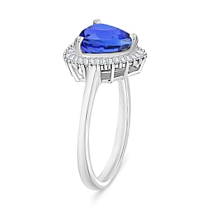 Luxoro Premium Tanzanite and G-H I2 Diamond 2.50 ctw Ring 14K White Gold (Size 10.0) (Del. in 10-12 Days)