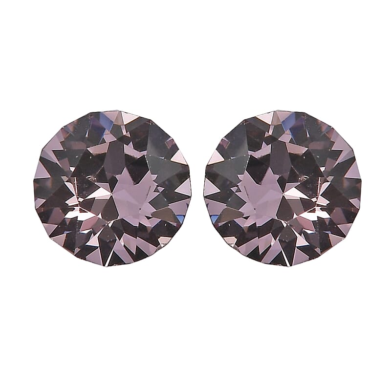 Light Amethyst Crystal by Swarovski Set of 2 (Rnd 5.3 mm) 0.80 ctw Loose Gemstone