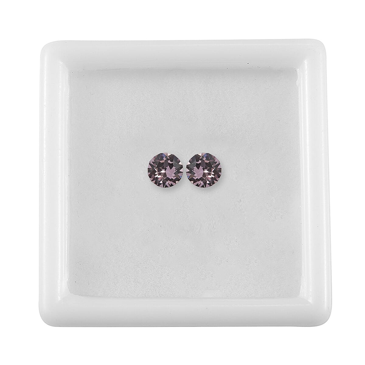 Light Amethyst Crystal by Swarovski Set of 2 (Rnd 5.3 mm) 0.80 ctw Loose Gemstone