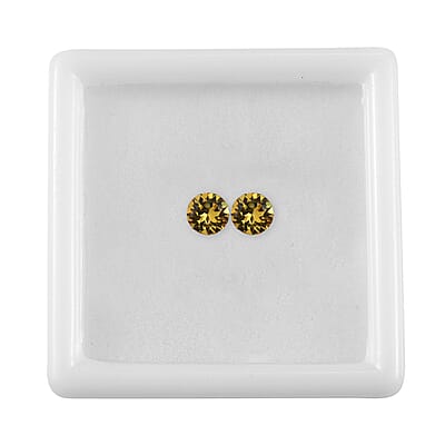 Light Color Topaz Crystal by Swarovski Set of 2 (Rnd 5.3 mm) 0.87 ctw Loose Gemstone