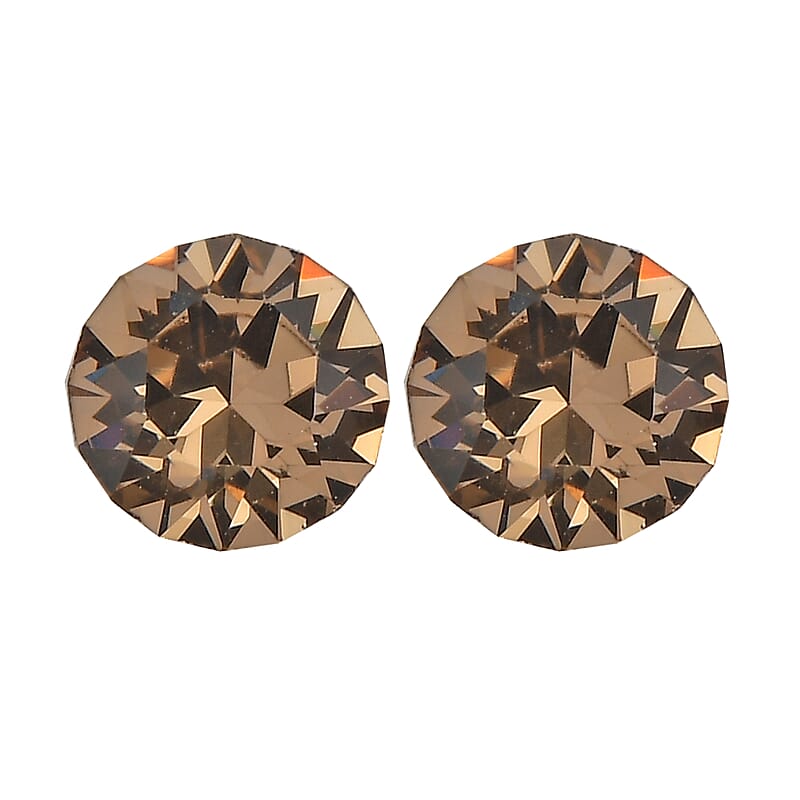 Light Colorado Topaz Crystal by Swarovski Set of 2 (Rnd 5 mm) 0.59 ctw Loose Gemstone