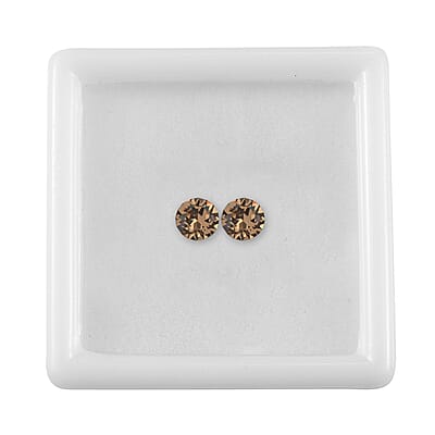 Light Colorado Topaz Crystal by Swarovski Set of 2 (Rnd 5 mm) 0.59 ctw Loose Gemstone