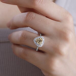 Luxoro Premium Turkizite and G-H I2 Diamond 2.50 ctw Ring in 14K White Gold (Size 10.0) (Del. in 10-12 Days)